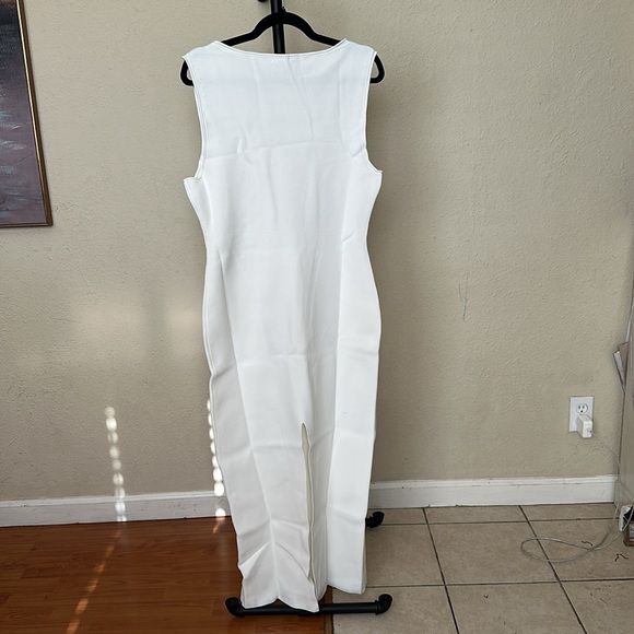 House of CB Noli White‎ Stretch Knit Maxi Dress NWOT Size L - Picture 6 of 15